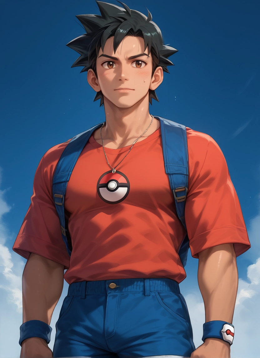 bara, 1boy, male focus, solo, shirt, brown eyes · Yamete.gg
