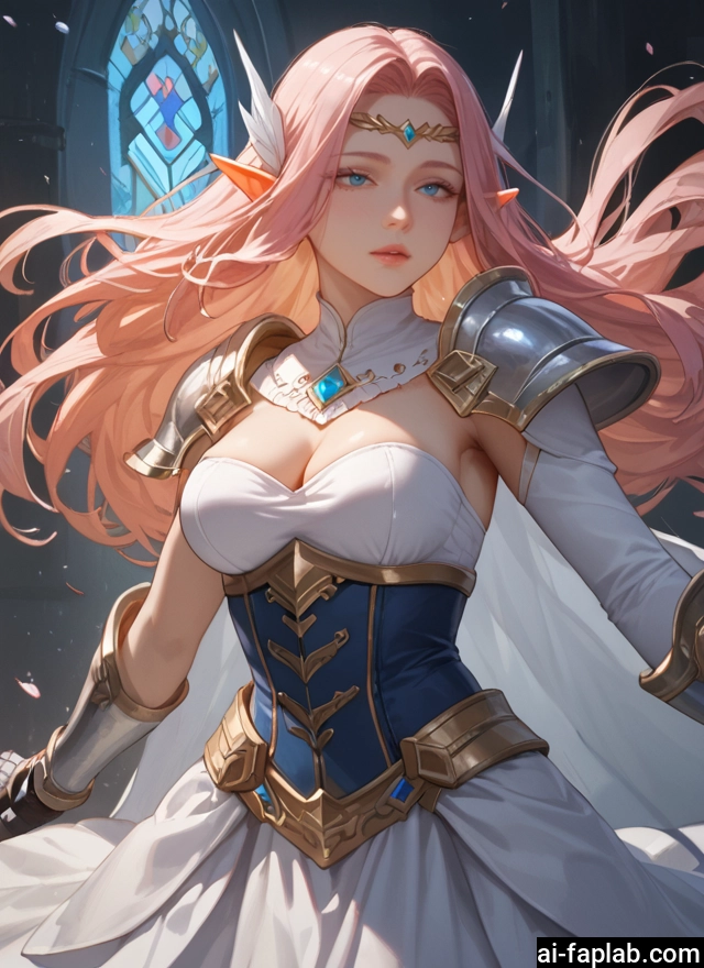 1girl, breasts, long hair, pointy ears, solo, blue eyes · Yamete.gg