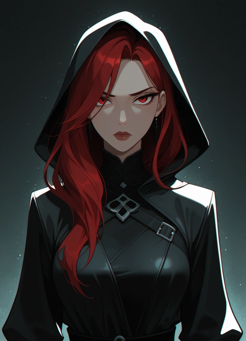 1girl, red eyes, red hair, solo, jewelry, earrings · Yamete.gg