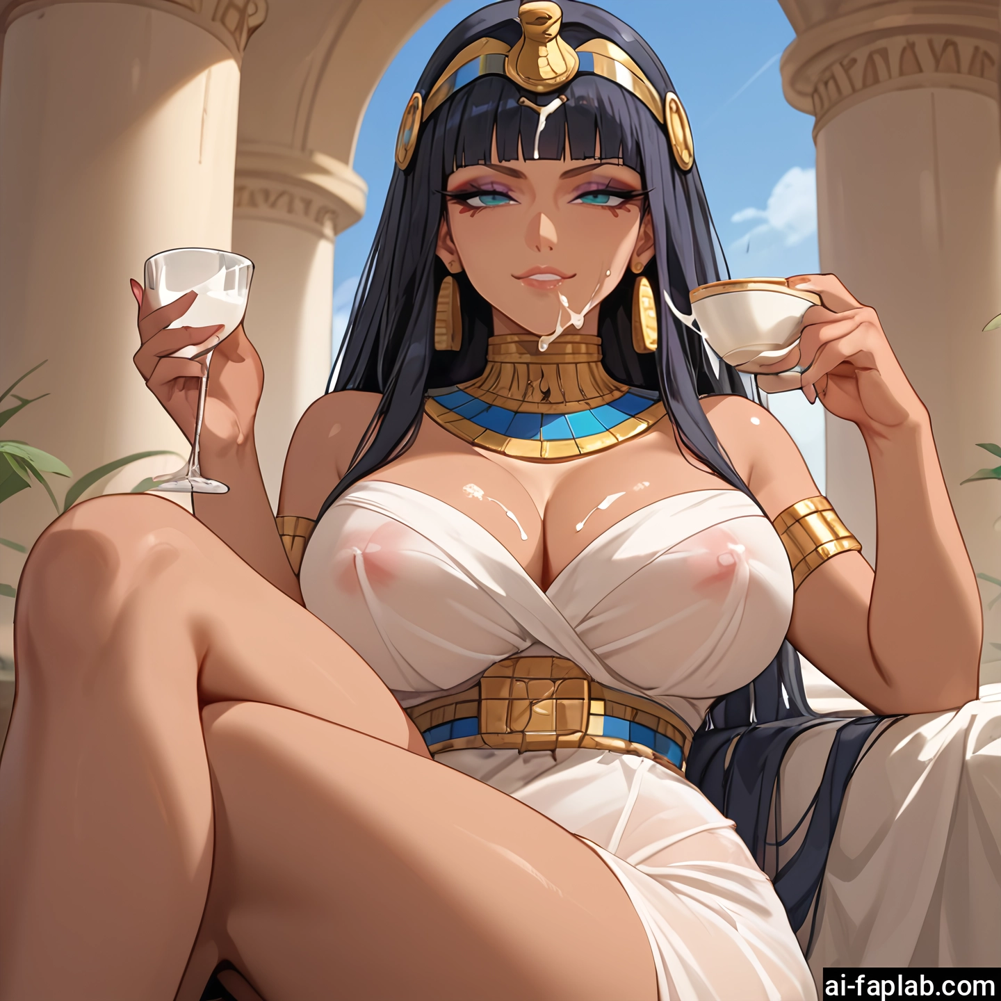 1girl, breasts, long hair, cup, jewelry, large breasts · Yamete.gg