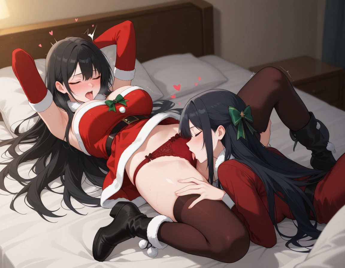 multiple girls, 2girls, panties, red panties, underwear, tongue · Yamete.gg