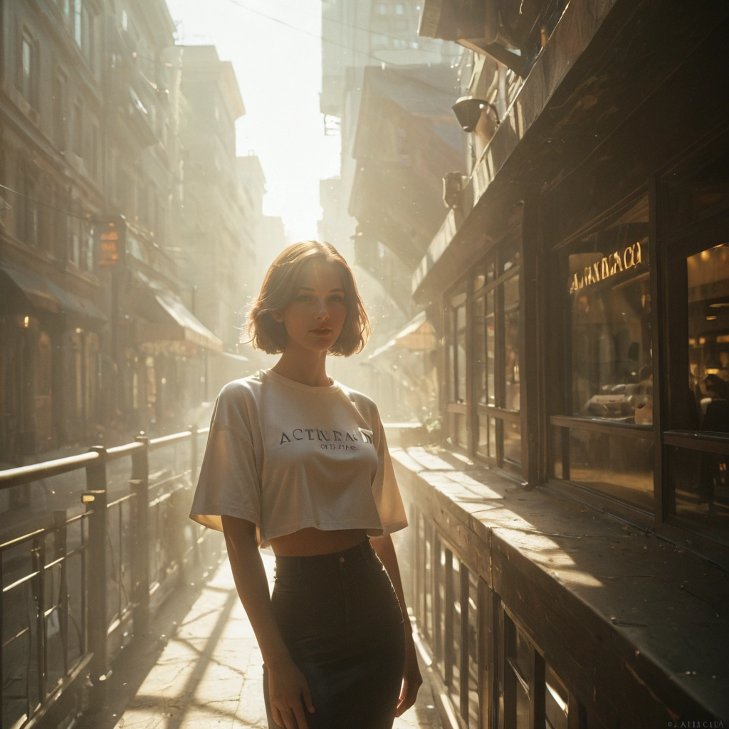 1girl, solo, outdoors, shirt, short hair, building · Yamete.gg
