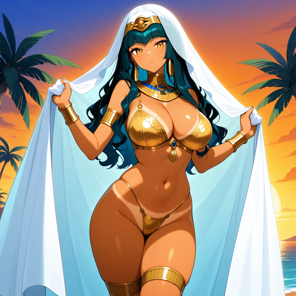1girl, breasts, solo, navel, large breasts, jewelry · Yamete.gg