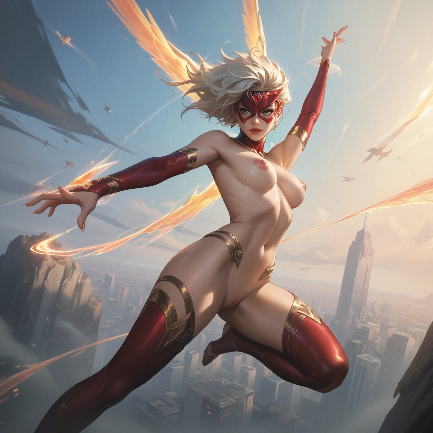 1girl, breasts, nipples, solo, pussy, thighhighs · Yamete.gg