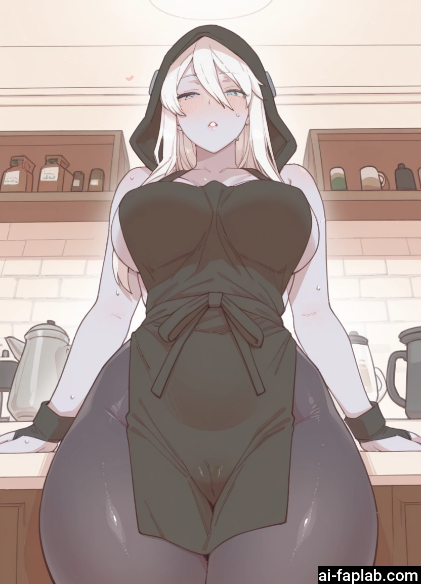 1girl, breasts, apron, solo, large breasts, blush · Yamete.gg