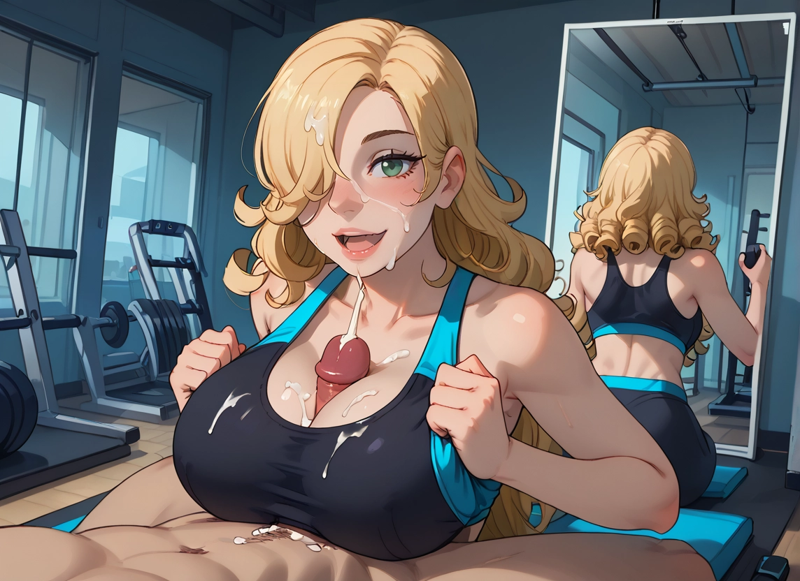 1girl, paizuri, cum, sports bra, penis, hetero · Yamete.gg