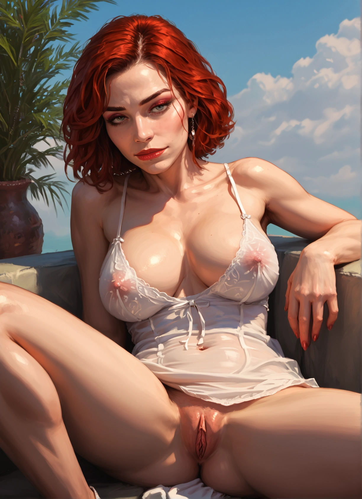 1girl, breasts, pussy, solo, see-through, uncensored · Yamete.gg