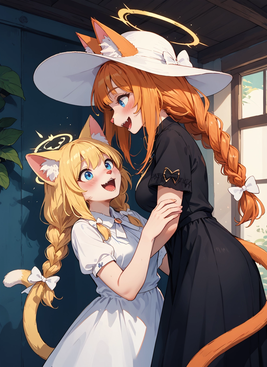 furry, multiple girls, animal ears, 2girls, tail, braid · Yamete.gg
