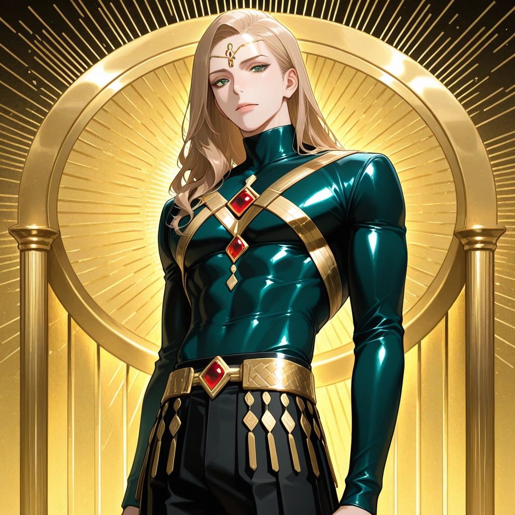 1boy, male focus, solo, long hair, blonde hair, green eyes · Yamete.gg