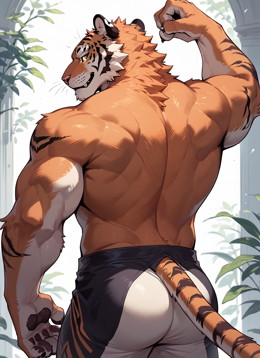 bara, furry, solo, male focus, 1boy, animal ears · Yamete.gg
