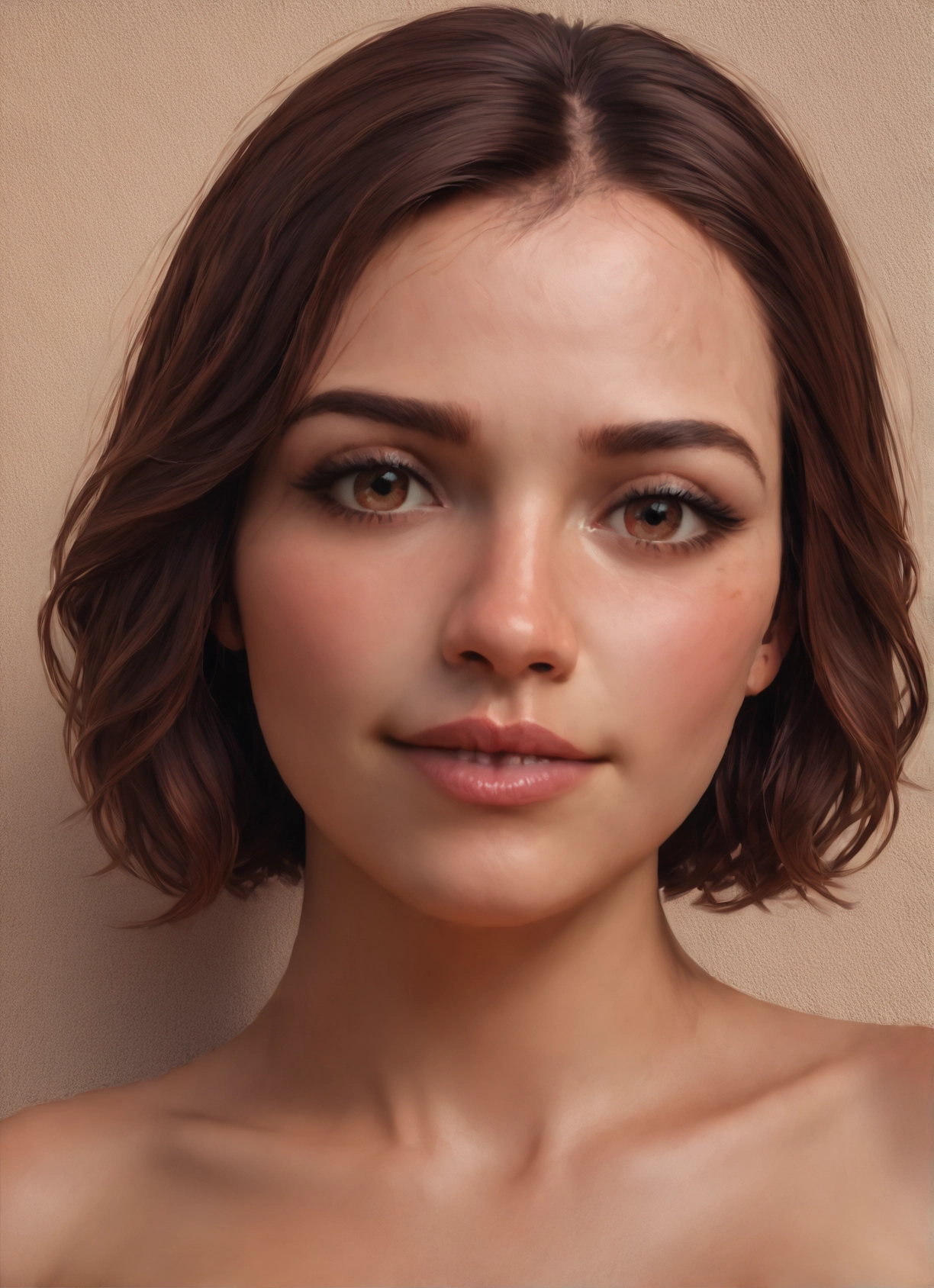 1girl, solo, brown hair, brown eyes, looking at viewer, short hair · Yamete.gg