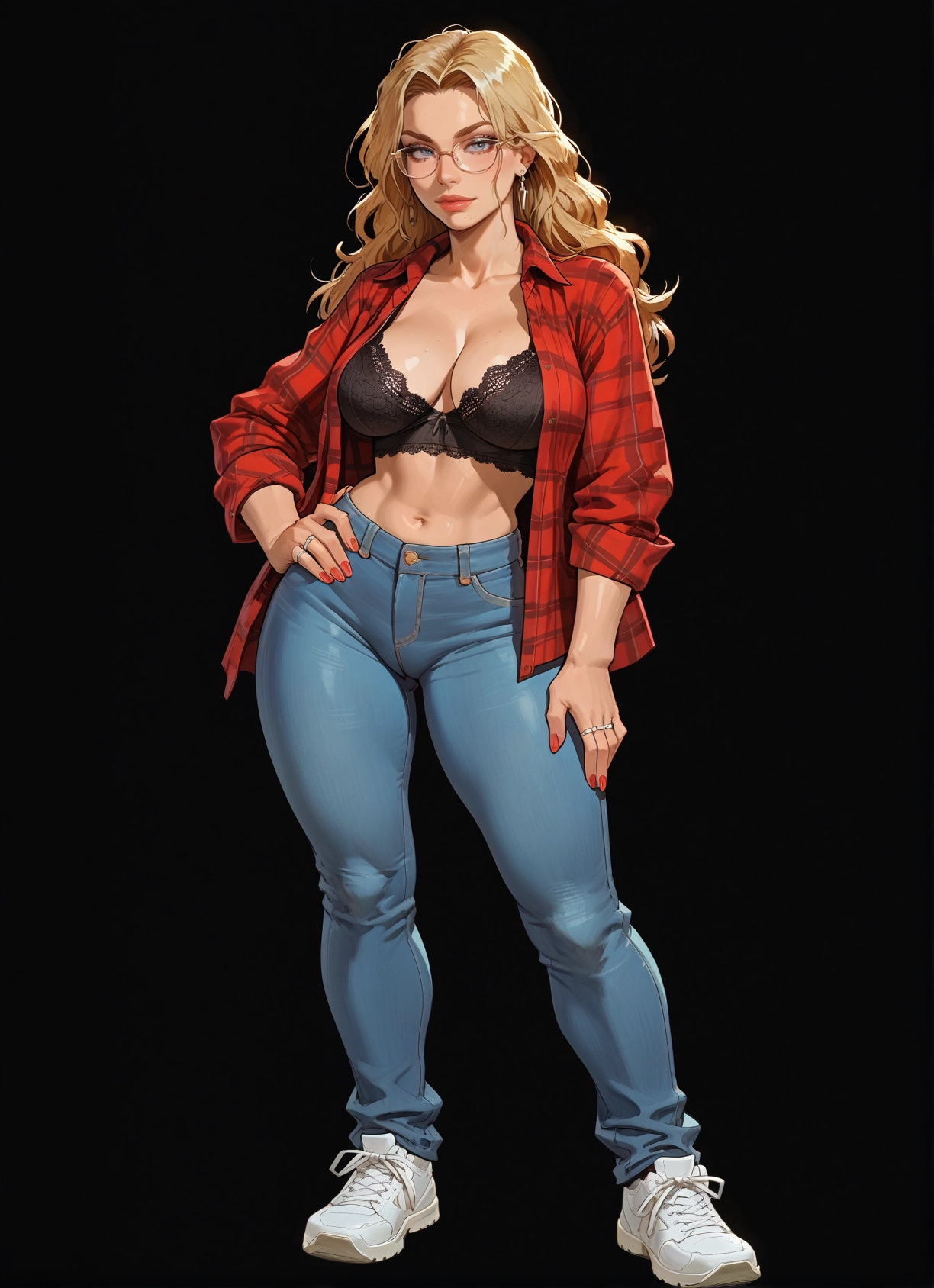 1girl, breasts, underwear, bra, blonde hair, jewelry · Yamete.gg