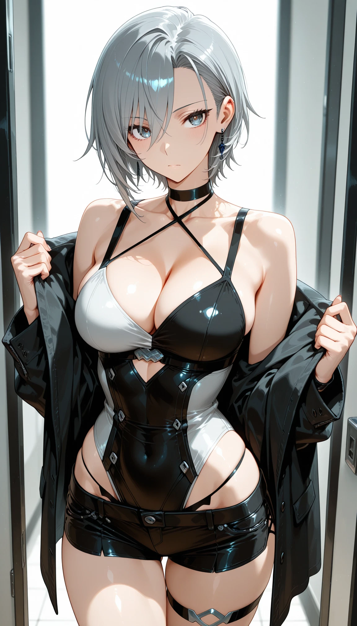 1girl, breasts, solo, looking at viewer, large breasts, cleavage