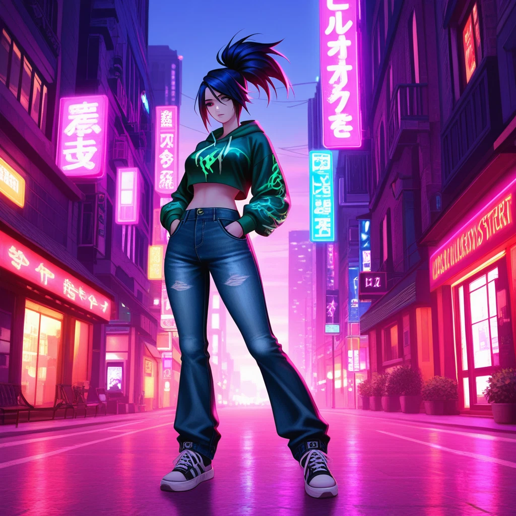 1girl, pants, hood, solo, denim, jeans · Yamete.gg