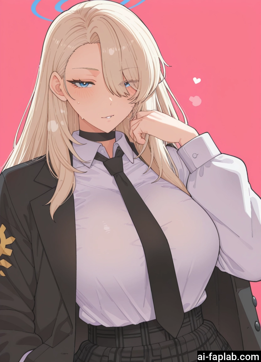 1girl, necktie, blue eyes, breasts, halo, shirt