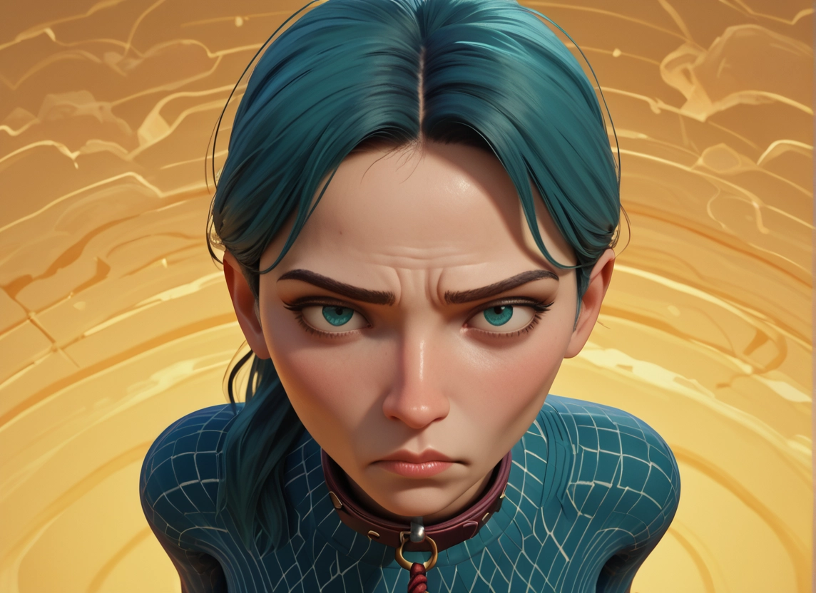 solo, 1girl, collar, looking at viewer, blue eyes, long hair · Yamete.gg