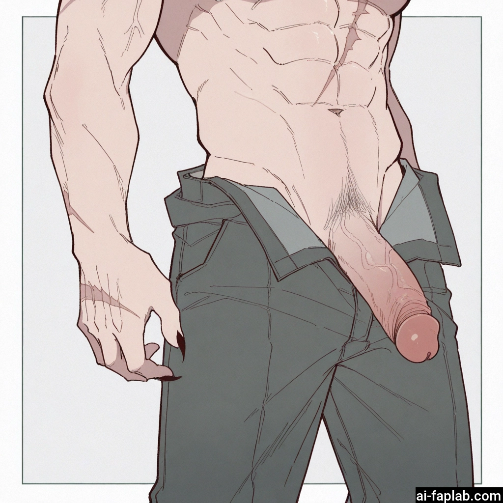 bara, male focus, penis, 1boy, solo, abs · Yamete.gg