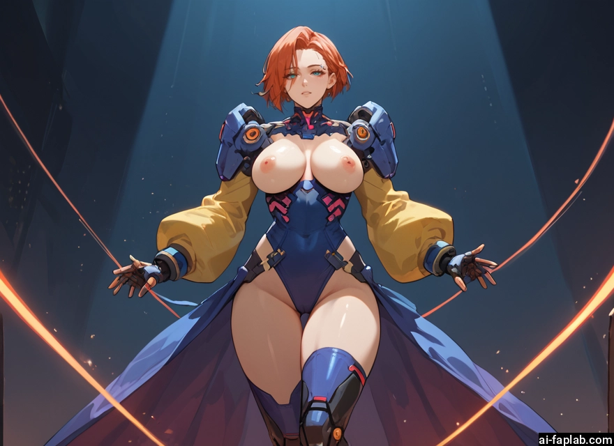 1girl, breasts, nipples, solo, short hair, blue eyes · Yamete.gg