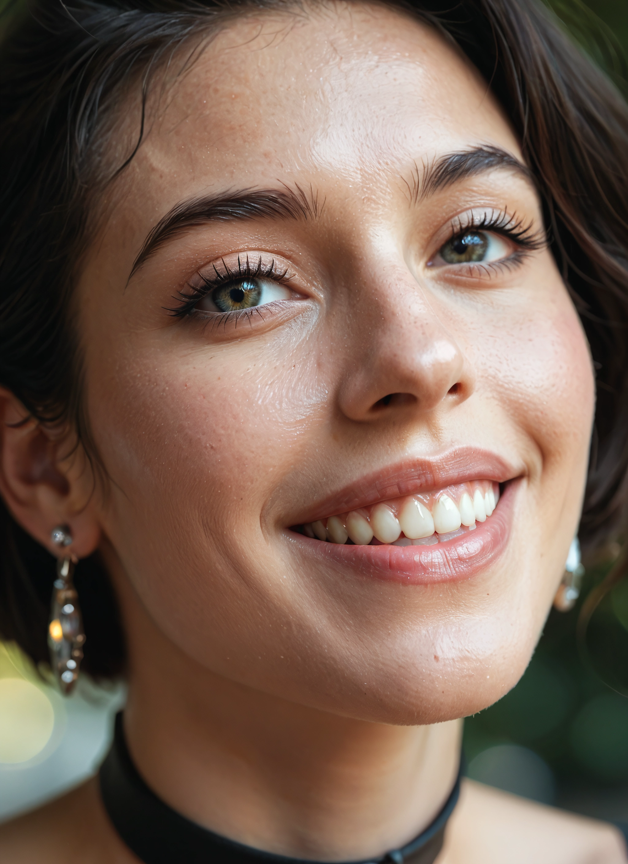 1girl, solo, jewelry, earrings, teeth, smile · Yamete.gg
