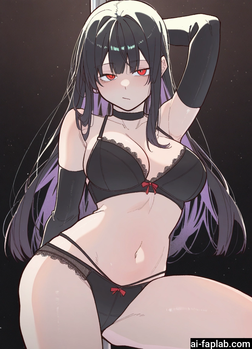 1girl, breasts, underwear, panties, bra, red eyes · Yamete.gg