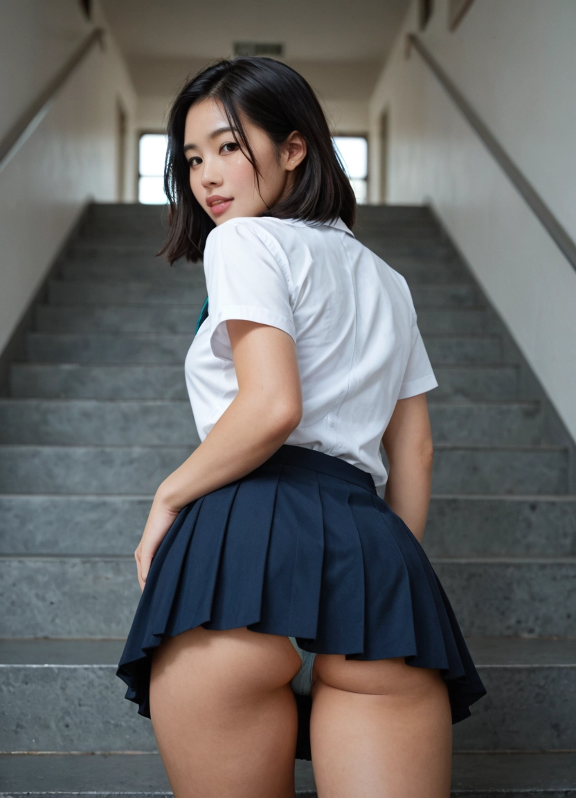 1girl, solo, underwear, panties, ass, skirt · Yamete.gg
