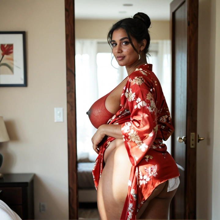 1girl, breasts, japanese clothes, kimono, solo, ass · Yamete.gg