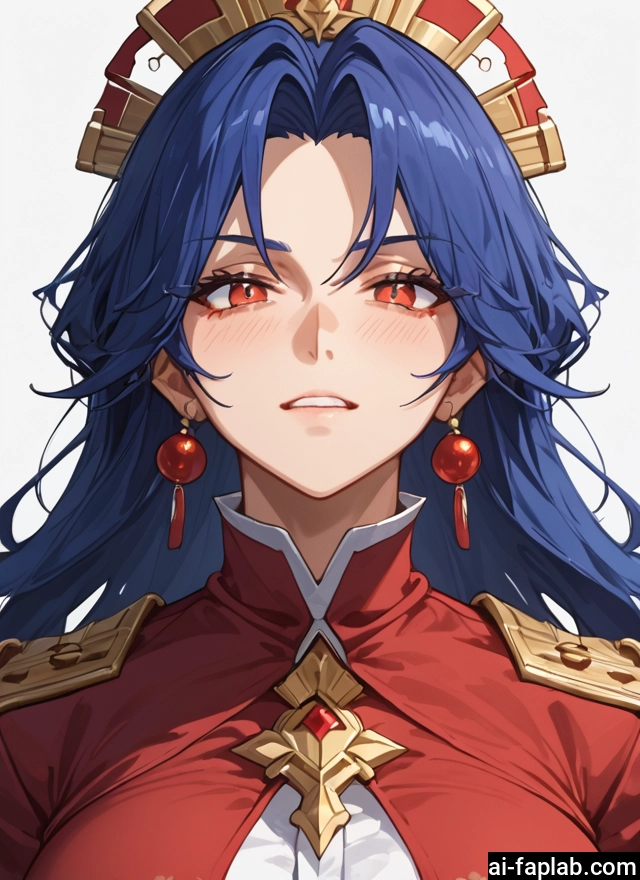 1girl, jewelry, solo, earrings, red eyes, looking at viewer