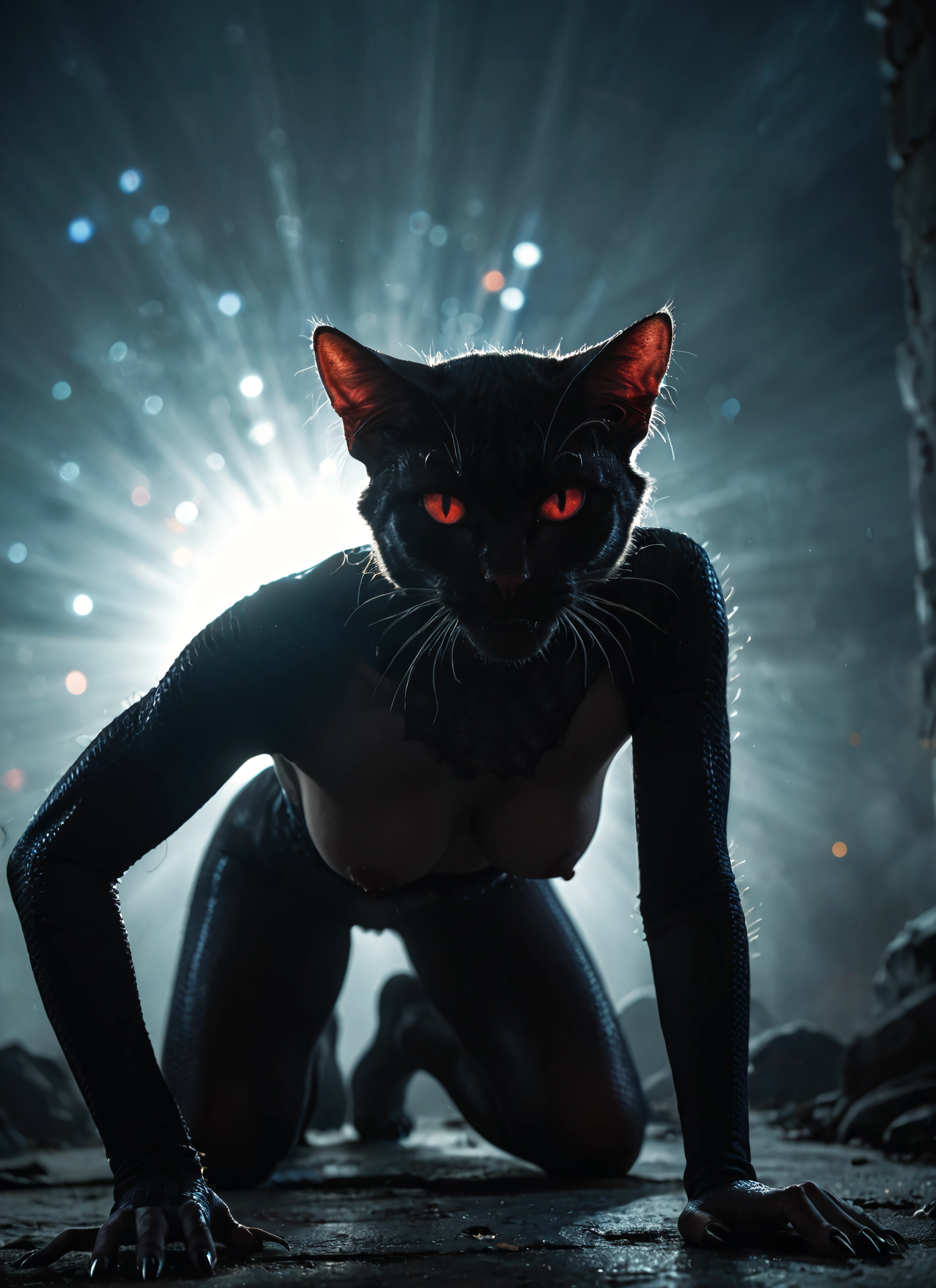 furry, 1girl, breasts, nipples, solo, all fours · Yamete.gg