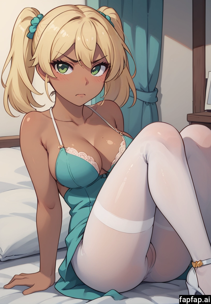 1girl, pantyhose, breasts, solo, green eyes, twintails · Yamete.gg