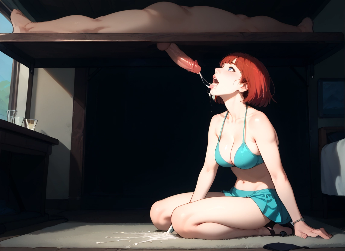 penis, 1girl, breasts, swimsuit, cum, 1boy · Yamete.gg