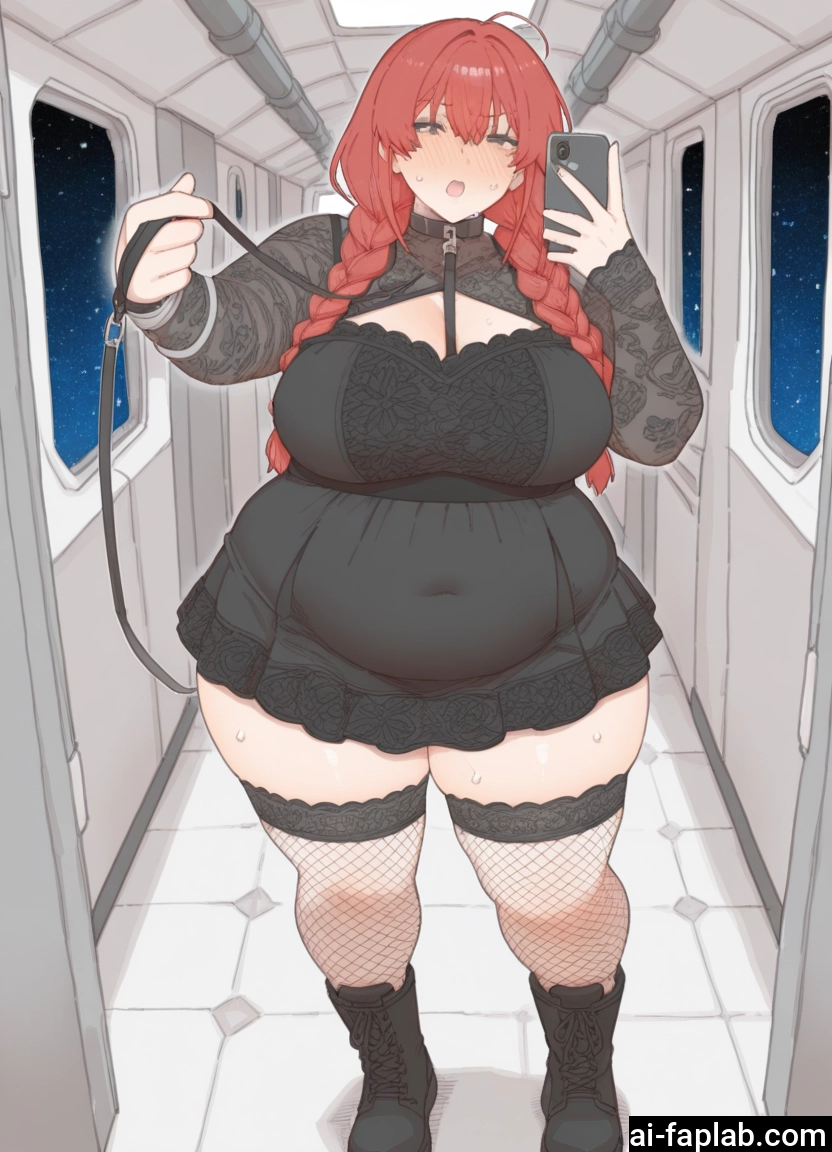 1girl, breasts, phone, braid, cellphone, fishnets · Yamete.gg