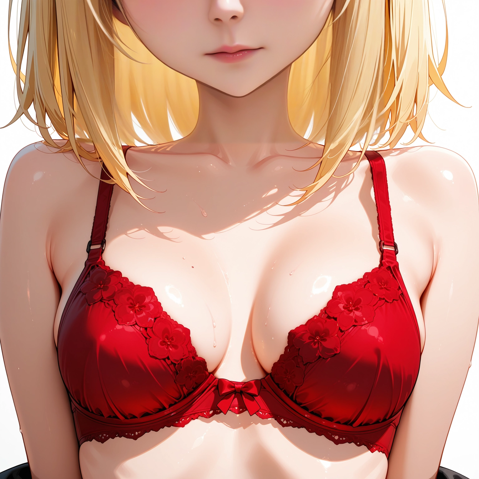 1girl, breasts, solo, underwear, bra, blonde hair · Yamete.gg