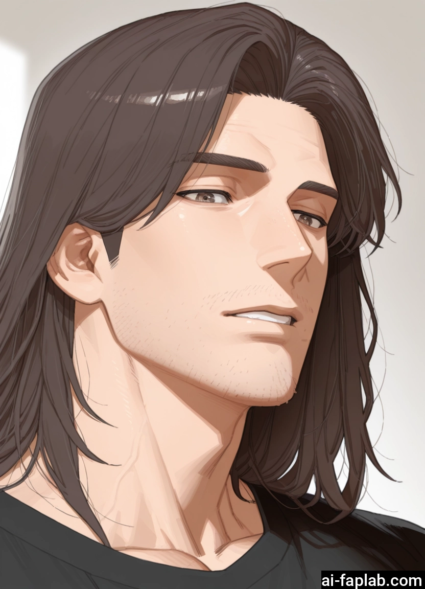bara, 1boy, male focus, solo, facial hair, stubble · Yamete.gg