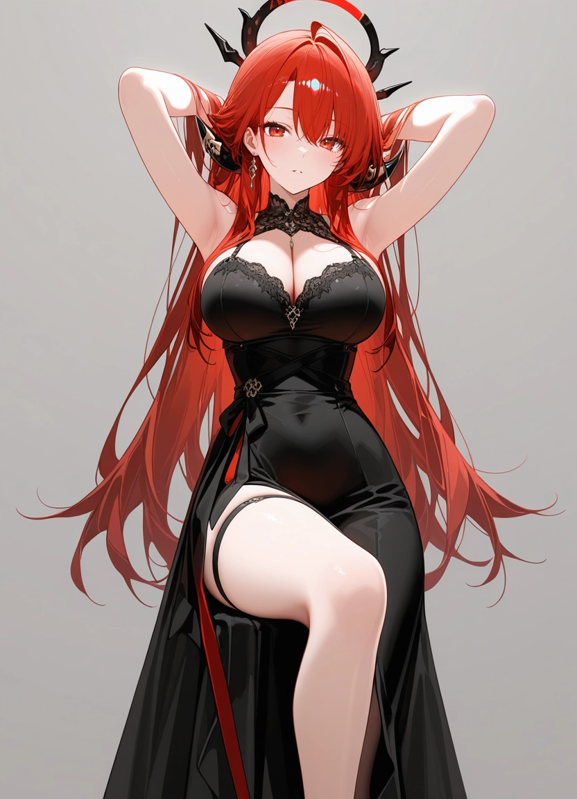 1girl, breasts, dress, solo, long hair, large breasts · Yamete.gg