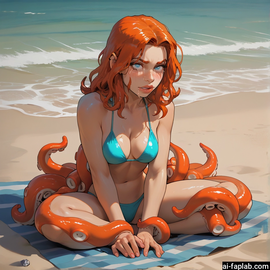 1girl, swimsuit, bikini, breasts, tentacles, beach · Yamete.gg