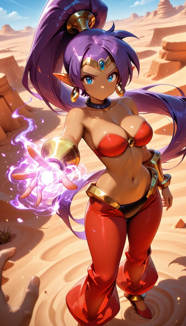 1girl, shantae, breasts, long hair, jewelry, pointy ears · Yamete.gg