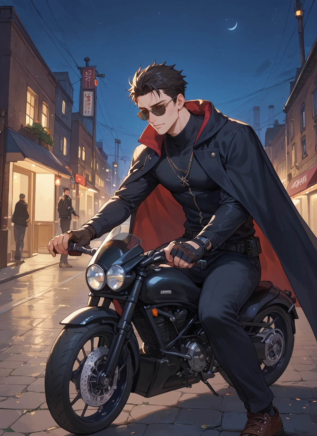bara, ground vehicle, motor vehicle, motorcycle, sunglasses, gloves · Yamete.gg