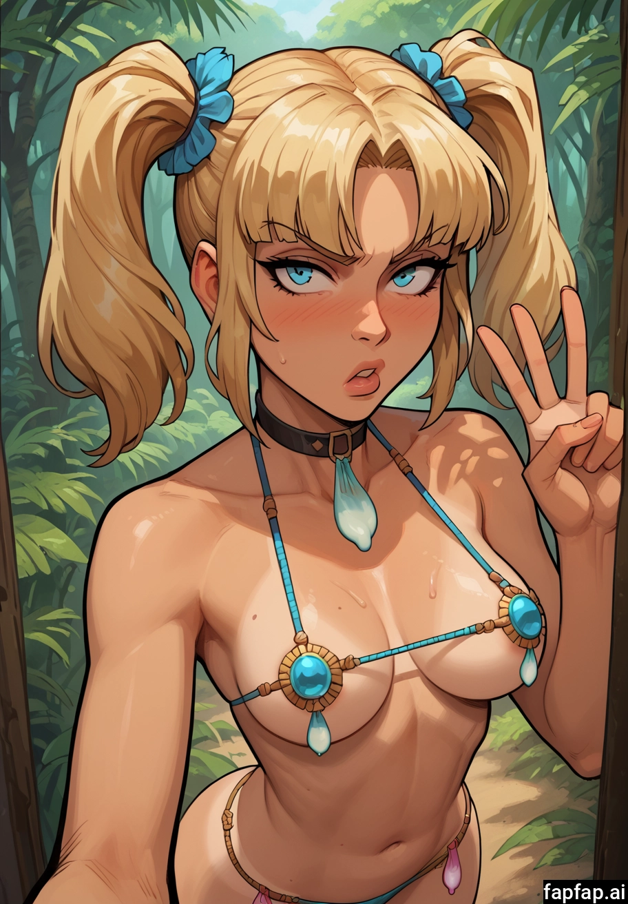 1girl, breasts, used condom, blonde hair, twintails, condom · Yamete.gg