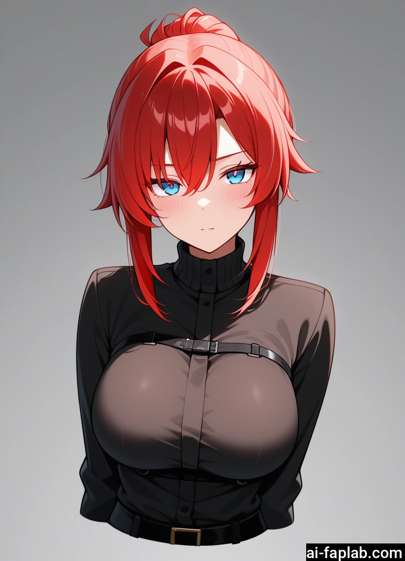 1girl, breasts, solo, blue eyes, red hair, large breasts · Yamete.gg