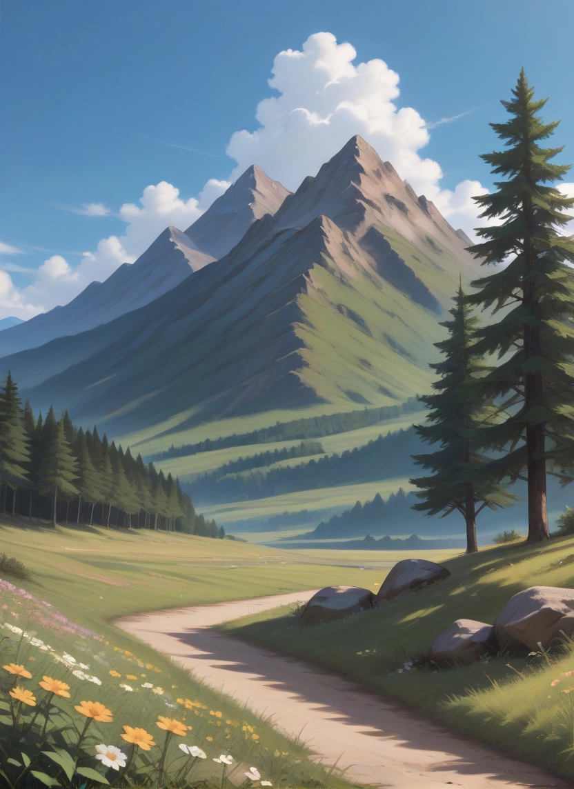 outdoors, no humans, scenery, sky, tree, flower · Yamete.gg