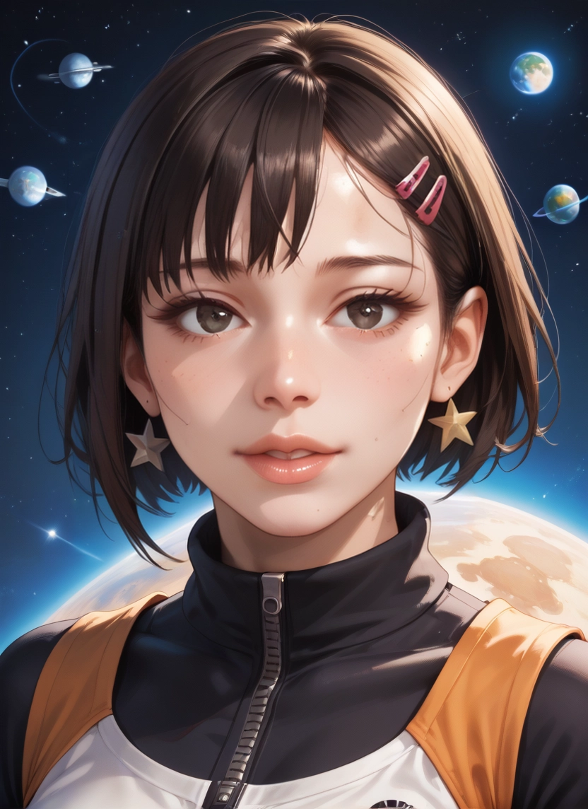 1girl, hair ornament, solo, jewelry, earrings, hairclip · Yamete.gg