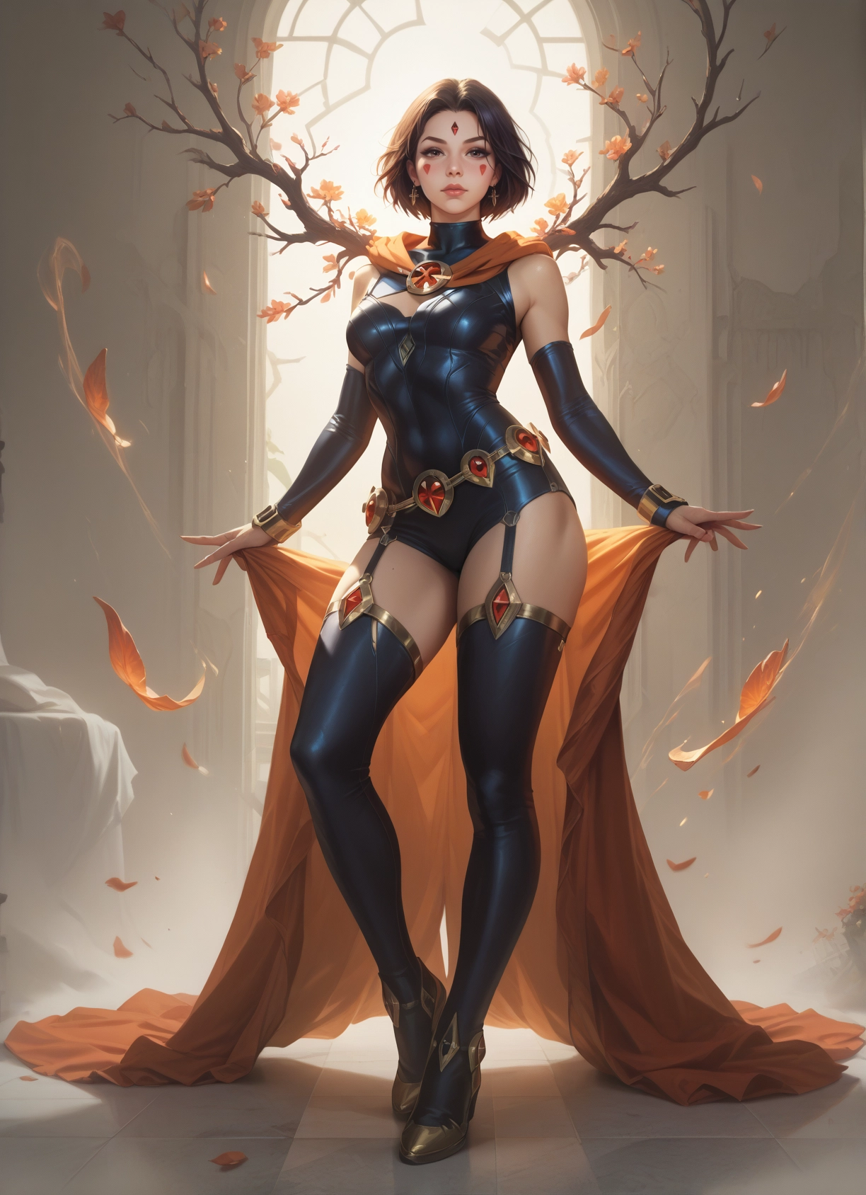 1girl, solo, thighhighs, short hair, breasts, jewelry · Yamete.gg