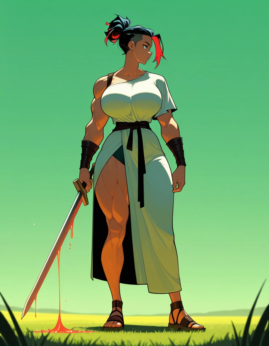 1girl, weapon, sword, solo, muscular female, muscular · Yamete.gg