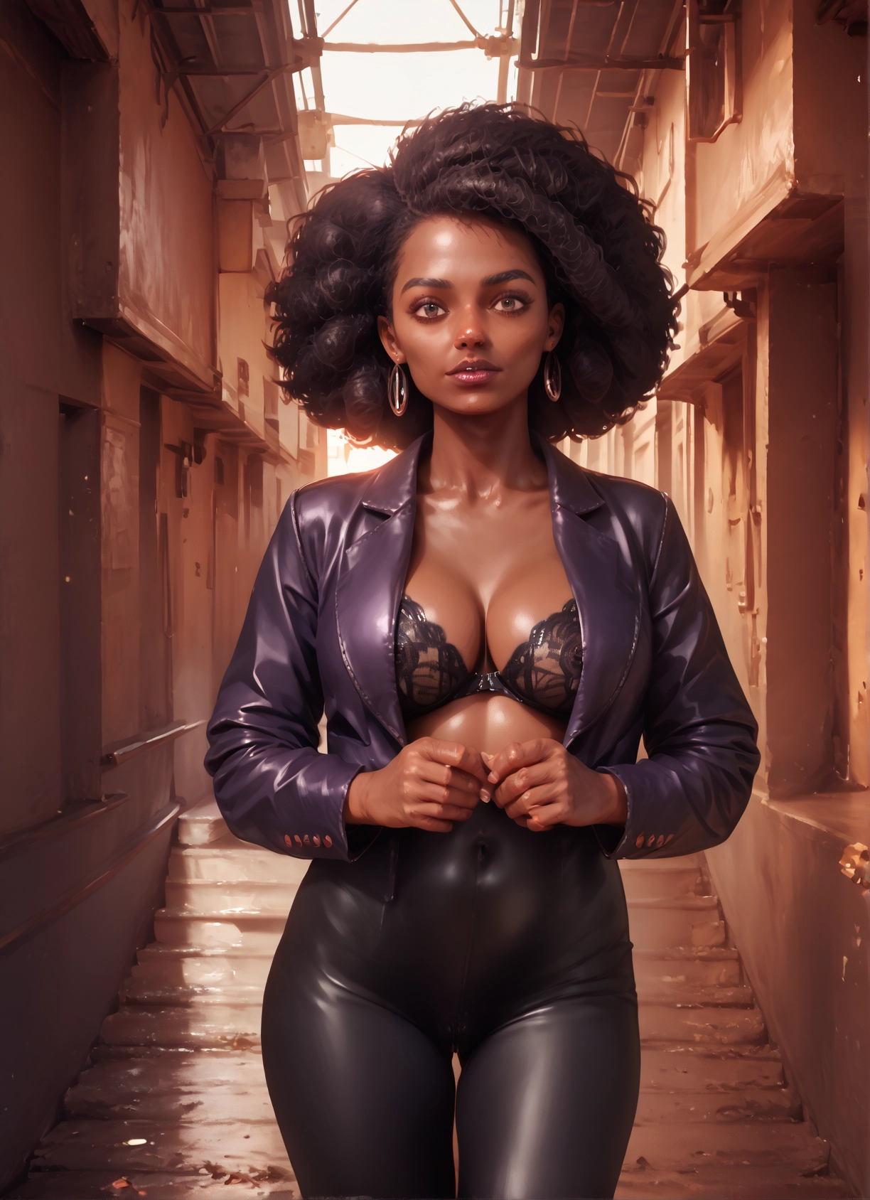 1girl, solo, breasts, underwear, jewelry, earrings · Yamete.gg