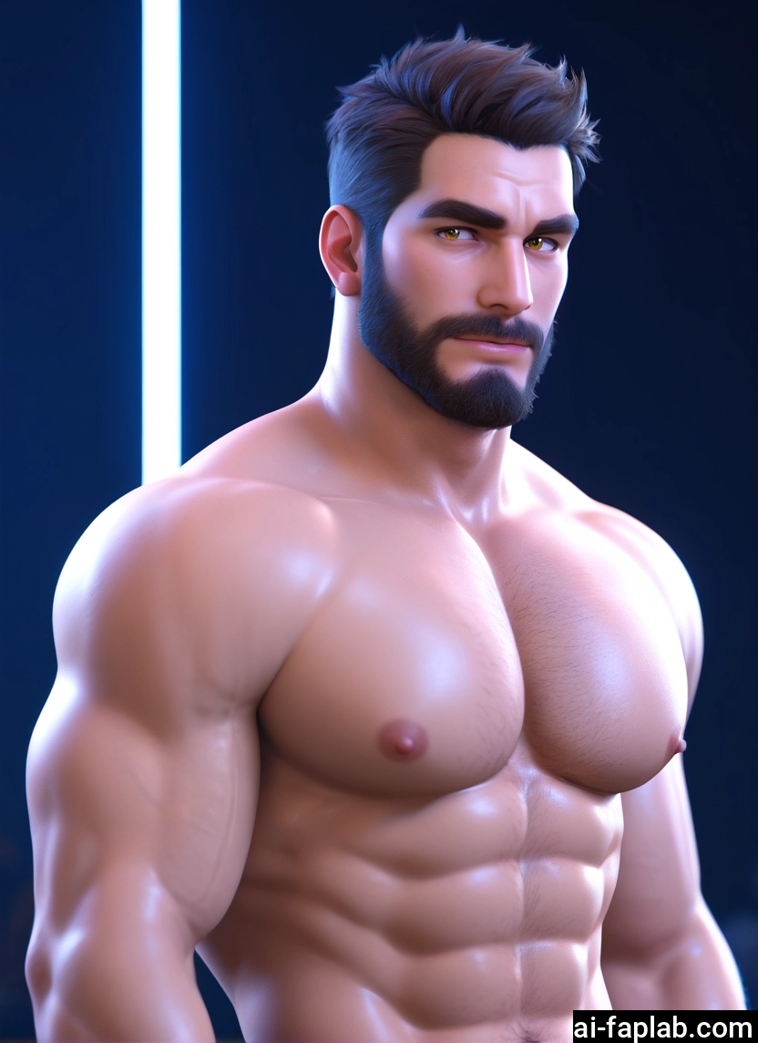male focus, 1boy, muscular male, muscular, bara, solo · Yamete.gg