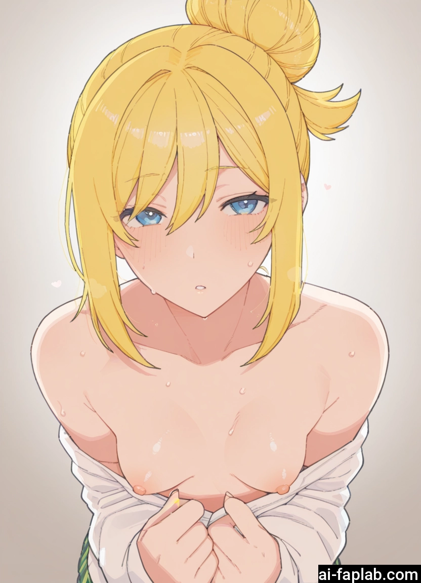 1girl, blonde hair, breasts, nipples, solo, blue eyes · Yamete.gg