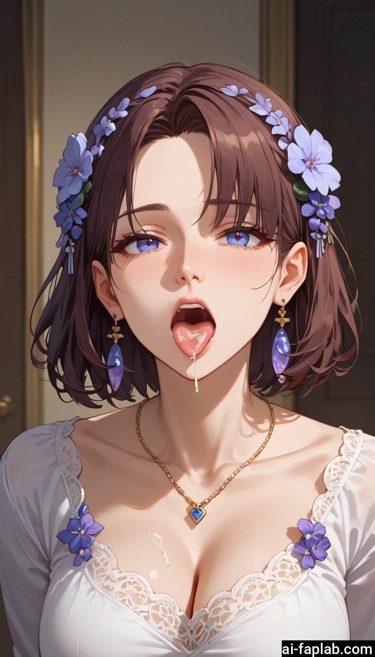1girl, breasts, jewelry, cleavage, blue eyes, solo · Yamete.gg