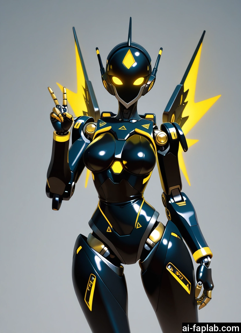 1girl, solo, v, breasts, glowing, grey background · Yamete.gg