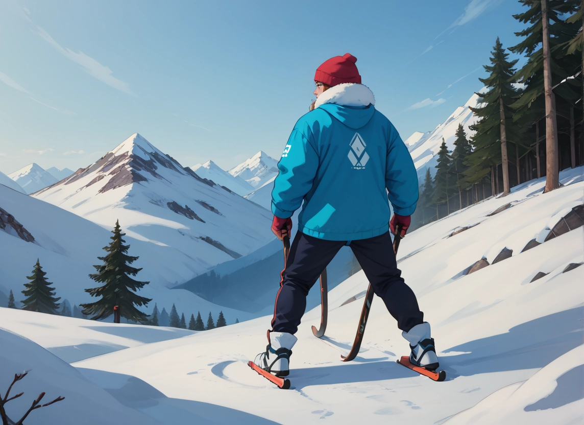 solo, hat, snow, 1boy, tree, beanie · Yamete.gg