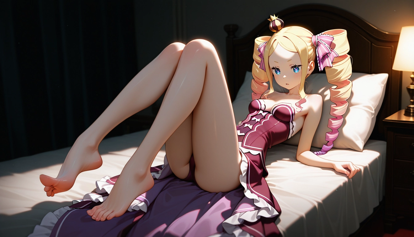 1girl, mini crown, drill hair, twin drills, solo, blonde hair · Yamete.gg